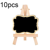 10pcs Small Party Shop Message Blackboard Ornaments Pine Tripod Decorative Message Board(Big Wave)