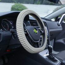 Corn Grain Non-slip Wear-resistant Silicone Car Steering Wheel Cover, Size: 38cm-46cm(Beige)