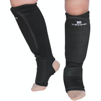 Elastic Breathable Karate Leg Guards Taekwondo EVA Board Protective Gear, Specification: XL (Black)