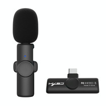 HXSJ F18 2.4G USB-C/Type-C Noise Reduction Lavalier Wireless Microphone(Black)