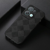 For OPPO Reno8 Pro+ Weave Plaid PU Phone Case(Black)