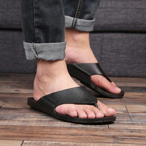 2 PCS Summer Outdoor Beach Sandals Men Wear-Resistant PVC Slippers, Size: 43(Flip Flops Black)
