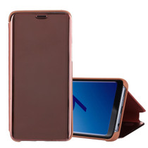 For Galaxy S9+ Electroplating Mirror Horizontal Flip Leather Case with Holder (Rose Gold)