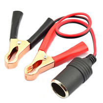 12-24V Car Cigarette Lighter Battery Clip Adapter Cable(Red + Black)