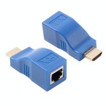 HDMI to RJ45 Extender Adapter (Receiver & Transmitter) by Cat-5e/6 Cable, Transmission Distance: 30m(Blue)