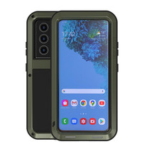 For Samsung Galaxy S21 Ultra 5G LOVE MEI Metal Shockproof Waterproof Dustproof Protective Case without Glass(Army Green)