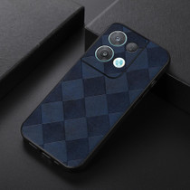 For OPPO Reno8 Pro+ Weave Plaid PU Phone Case(Blue)