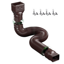 Downspout Extenders Telescoping Rain Gutter Drains(Brown)