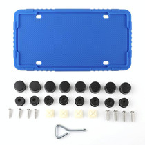 For North American Models Silicone License Plate Frame, Specification: 2pcs Blue+Screw