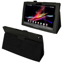 Litchi Texture Leather Case with Holder for Sony Xperia Tablet Z / 10.1(Black)