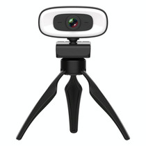 C10 2K HD Without Distortion 360 Degrees Rotate Three-speed Fill Light USB Free Drive Webcams, Built-in Clear Sound Microphone