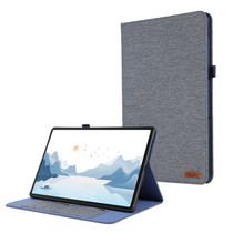 For Lenovo Tab P12 Horizontal Flip TPU + Fabric PU Leather Tablet Case(Dark Blue)