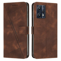 For Realme 9 Pro Dream Triangle Leather Phone Case with Lanyard(Brown)