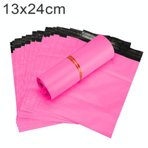 100 PCS / Roll Thick Express Bag Packaging Bag Waterproof Plastic Bag, Size: 13x24cm(Pink)