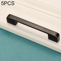 5 PCS 6613-128 Simple Cabinet Door Handle Drawer Wardrobe Zinc Alloy Handle (Black Red)
