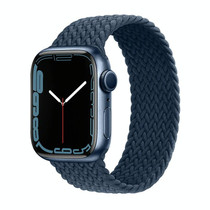Nylon Single-turn Braided Watch Band For Apple Watch Ultra 49mm&Watch Ultra 2 49mm / Series 9&8&7 45mm / SE 3&SE 2&6&SE&5&4 44mm / 3&2&1 42mm, Length:L 170mm (Starlight Blue)