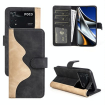 For Xiaomi Poco X4 Pro 5G Stitching Horizontal Flip Leather Phone Case(Black)