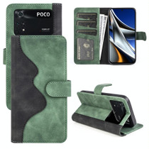 For Xiaomi Poco X4 Pro 5G Stitching Horizontal Flip Leather Phone Case(Green)