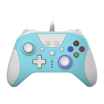 Ajazz AG110 Wired Vibration Sensing Gamepad For Xbox, Cable Length: 2m(White Blue)