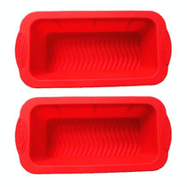 2 PCS Silicone Pizza Toast Box Long Cake Mold(Red)