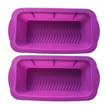 2 PCS Silicone Pizza Toast Box Long Cake Mold(Purple)