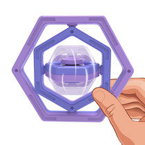 2 PCS Hexagonal 3D Infinite Flip Finger Decompression Educational Toy(Purple -blue)