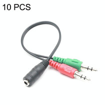 10 PCS 2 In 1 3.5mm Computer Headset Adapter Headphone Splitter(Nickel Plated)