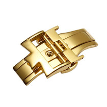 VC Stainless Steel Butterfly Pin Buckle Watch Accessories, Style: 20mm Butterfly Buckle(Gold)