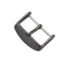 10 PCS IP Plated Stainless Steel Pin Buckle Watch Accessories, Color: Black 16mm