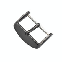 10 PCS IP Plated Stainless Steel Pin Buckle Watch Accessories, Color: Black 20mm