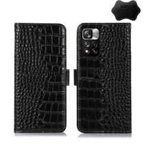 For Xiaomi Redmi Note 11 Pro 4G / 5G Global Crocodile Top Layer Cowhide Leather Phone Case(Black)