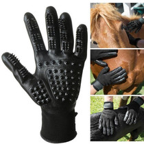 Pet Massage Bath Gloves Hair Removal Cleaning Paste Gloves(Black)