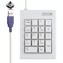 DX-18B 18-keys USB Wired Mechanical Black Shaft Mini Numeric Keyboard (White)