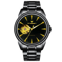 FNGEEN 8813 Multifunction Automatic Men Mechanical Watch(Black-gold Black Surface)