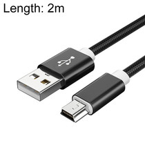 5 PCS Mini USB to USB A Woven Data / Charge Cable for MP3, Camera, Car DVR, Length:2m(Black)