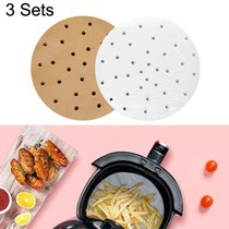 3 Sets Air Fryer Special Paper Pad Grilled Meat Paper Oil Absorbed Paper, Color Random Delivery, Style: Round With Hole (25cm)