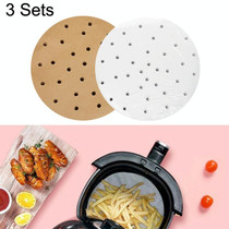 3 Sets Air Fryer Special Paper Pad Grilled Meat Paper Oil Absorbed Paper, Color Random Delivery, Style: Round With Hole (22cm)