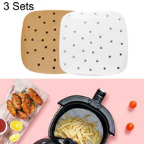 3 Sets Air Fryer Special Paper Pad Grilled Meat Paper Oil Absorbed Paper, Color Random Delivery, Style: Square With Hole (23cm)