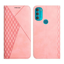 For Motorola Moto G71 5G Diamond Splicing Skin Feel Magnetic Leather Phone Case(Rose Gold)