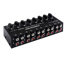 B066 Mini Stereo 8 Channel RCA Non Source Sound Passive Mixer, No Power Supply