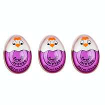 3 PCS Boiled Egg Timer Reminder Color-changing Cartoon Egg Timer, Specification: Purple Chick