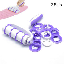 2 Sets Cake Icing Roller Lace Set Decorating Tools Cookie Cutting Embossing Die(White + Purple)