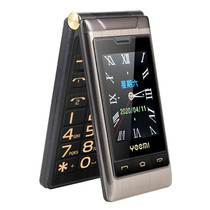 Mafam F10 Dual-screen Flip Phone, 2.8 inch Touch Display + 2.4 inch, 5900mAh Battery, Support FM, SOS, GSM, Family Number, Big Keys, Dual SIM(Gun Metal)