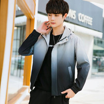 Men Casual Loose Jacket (Color:Grey Size:XXL)