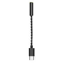TA12-R USB-C / Type-C Male to 3.5mm Audio Female Single Crystal Copper Braid Earphone Adapter (Black)