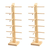 2 PCS Log Glasses Display Storage Rack 1 Row 6 Pairs