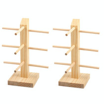 2 PCS Log Glasses Display Storage Rack 1 Row 3 Pairs