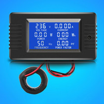 Peacefair English Version Multifunctional AC Digital Display Power Monitor, 100A (Closed CT)