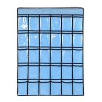30 Grid Non-woven Transparent Mobile Phone Hanging Bag(Blue)