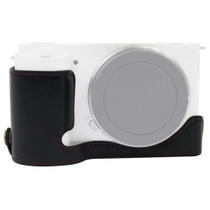 1/4 inch Thread PU Leather Camera Half Case Base for Sony ZV-E10 / ZV-E10L (Black)